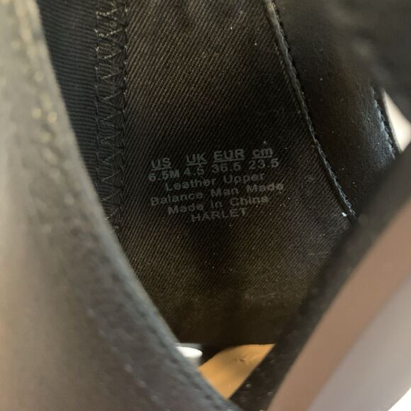 Franco Sarto Harlet Sandal Booties Peep Toe Heels Leather Black NIB - Size 6.5 - Picture 7 of 10